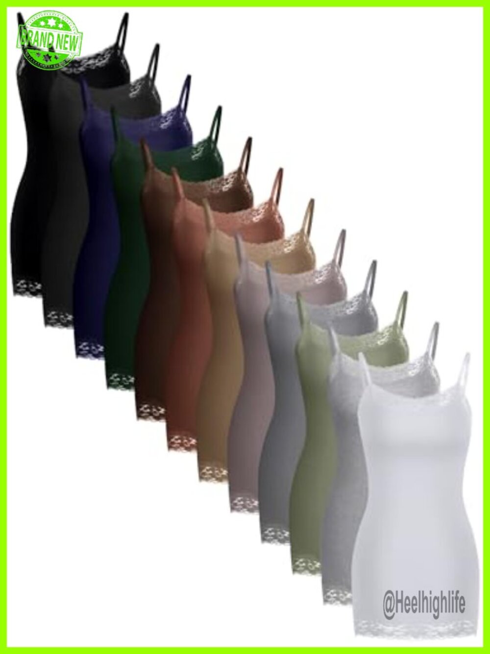 SATINIOR Women's Long Camisoles Lace Trim V-Neck Slim Fit Tank Tops